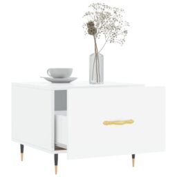 Berkfield Home Coffee Tables 2pcs High Gloss White 50x50x40 cm Engineered Wood - Size: 50 x 50 x 40 cm - thumbnail 4
