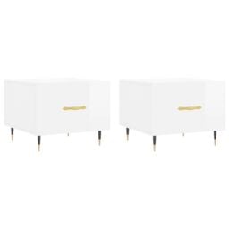 Berkfield Home Coffee Tables 2pcs High Gloss White 50x50x40 cm Engineered Wood - Size: 50 x 50 x 40 cm - thumbnail 2
