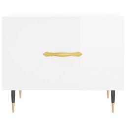 Berkfield Home Coffee Tables 2pcs High Gloss White 50x50x40 cm Engineered Wood - Size: 50 x 50 x 40 cm - thumbnail 6