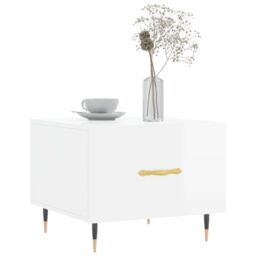 Berkfield Home Coffee Tables 2pcs High Gloss White 50x50x40 cm Engineered Wood - Size: 50 x 50 x 40 cm - thumbnail 3
