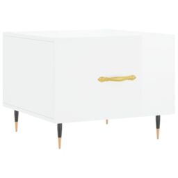 Berkfield Home Coffee Tables 2pcs High Gloss White 50x50x40 cm Engineered Wood - Size: 50 x 50 x 40 cm - thumbnail 5