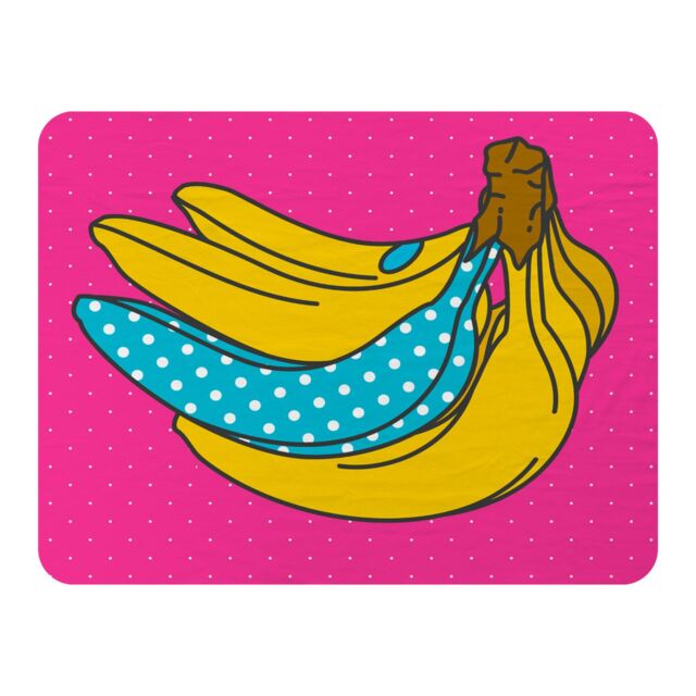 Benjamin Tate Design Pop art banana Designer Blanket in Natural - Size: 120 cm x 150 cm - image 1