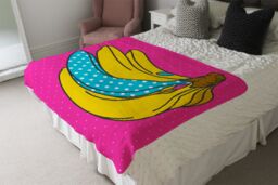 Benjamin Tate Design Pop art banana Designer Blanket in Natural - Size: 120 cm x 150 cm - thumbnail 4