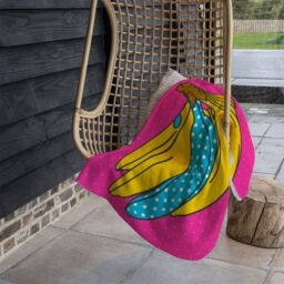 Benjamin Tate Design Pop art banana Designer Blanket in Natural - Size: 120 cm x 150 cm - thumbnail 3