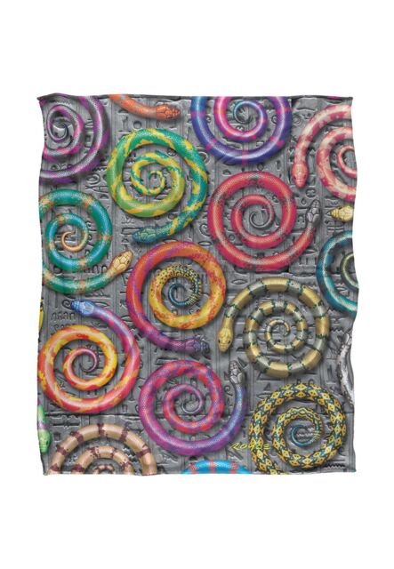 JQ Licensing Royce Mcclure Hisstory Snake Pattern Silky Touch Super Soft Throw Blanket 152 X 127 cm in White - image 1