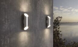 Loops 2 PACK IP44 Outdoor Wall Light Stainless Steel & White 3.7W Built in LED Lamp - thumbnail 3
