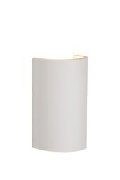 Lucide 'GIPSY' Dimmable Stylish Modern Half Pipe Plaster Wall Light 1xG9 in White - thumbnail 1