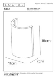 Lucide 'GIPSY' Dimmable Stylish Modern Half Pipe Plaster Wall Light 1xG9 in White - thumbnail 3