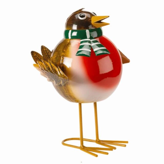 Samuel Alexander 25cm Large Wobbling Rocking Hand Painted Christmas Robin Decoration in Brown - image 1