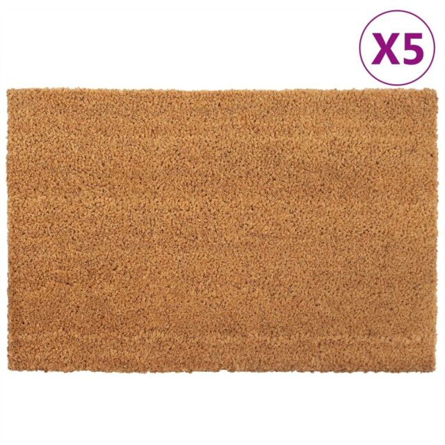 Berkfield Home Door Mats 5 pcs Natural 40x60 cm Tufted Coir in Brown - image 1