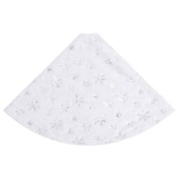 Berkfield Home Luxury Christmas Tree Skirt White 90 cm Faux - thumbnail 3