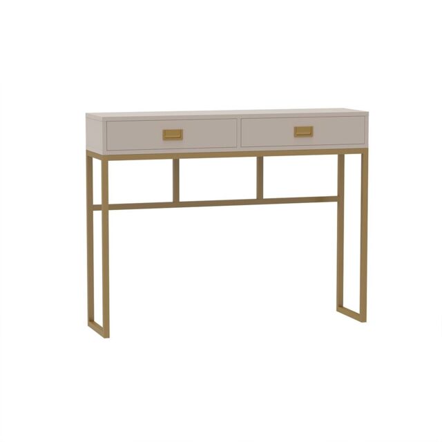 Melody Maison Two Drawer Console / Dressing Table - Elle Stone Range in Beige - image 1