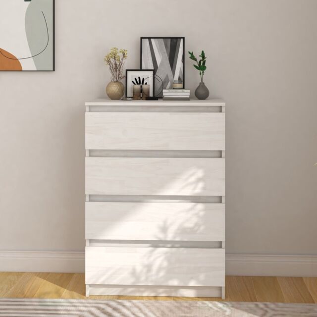 Berkfield Home Side Cabinet White 60x36x84 cm Solid Pinewood - Size: 60 x 36 x 84 cm - image 1