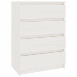 Berkfield Home Side Cabinet White 60x36x84 cm Solid Pinewood - Size: 60 x 36 x 84 cm - thumbnail 2