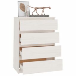 Berkfield Home Side Cabinet White 60x36x84 cm Solid Pinewood - Size: 60 x 36 x 84 cm - thumbnail 6