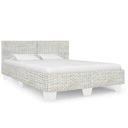 Berkfield Home Comfortable Bed Frame Grey Natural Rattan 160x200 cm - thumbnail 2