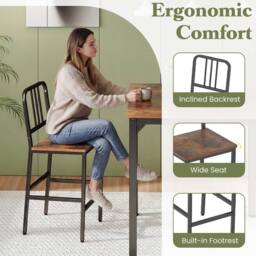 Costway Counter Height Dining Table Set 5PCS Kitchen Bar Table & Chairs Set in Brown - thumbnail 8