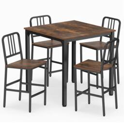 Costway Counter Height Dining Table Set 5PCS Kitchen Bar Table & Chairs Set in Brown - thumbnail 9