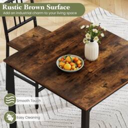 Costway Counter Height Dining Table Set 5PCS Kitchen Bar Table & Chairs Set in Brown - thumbnail 7