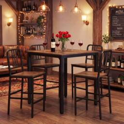 Costway Counter Height Dining Table Set 5PCS Kitchen Bar Table & Chairs Set in Brown - thumbnail 4