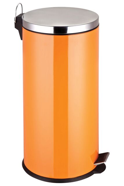 Orsina 30 Litre Matte Black Pedal Bin, Large Capacity Waste Bin With Soft Close Lid & Inner Bucket, Sleek Modern in Orange - image 1