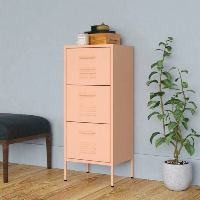 Berkfield Home Storage Cabinet Pink 42.5x35x101.5 cm Steel - image 1