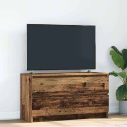Berkfield Home TV Cabinet Old Wood 100x35x54 cm Engineered Wood in Brown - Size: 100 x 35 x 54 cm - thumbnail 2