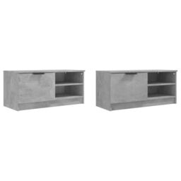 Berkfield Home TV Cabinets 2 pcs Concrete Grey 80x35x36.5 cm Engineered Wood - thumbnail 4