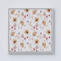 "Warren Reed - Designer Watercolour Orchids Framed Canvas in Off-White - Size: W16"" x H16""" - thumbnail 1