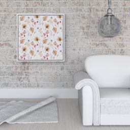 "Warren Reed - Designer Watercolour Orchids Framed Canvas in Off-White - Size: W16"" x H16""" - thumbnail 2