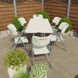 HD Designs Home Vida Folding Table in White - thumbnail 1