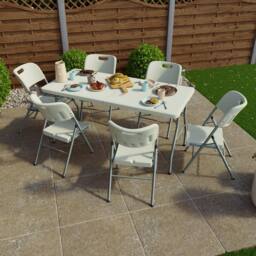 HD Designs Home Vida Folding Table in White - thumbnail 3