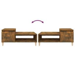 Berkfield Home Decorative Coffee Table Smoked Oak 100x50x45 cm Engineered Wood in Brown - Size: 100 x 50 x 45 cm - thumbnail 8