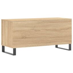 Berkfield Home Record Cabinet Sonoma Oak 100x38x48 cm Engineered Wood in Brown - Size: 100 x 38 x 48 cm - thumbnail 6