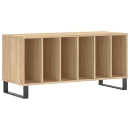 Berkfield Home Record Cabinet Sonoma Oak 100x38x48 cm Engineered Wood in Brown - Size: 100 x 38 x 48 cm - thumbnail 2