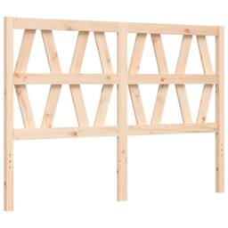 Berkfield Home Bed Frame with Headboard 140x190 cm Solid Wood in Natural - thumbnail 9