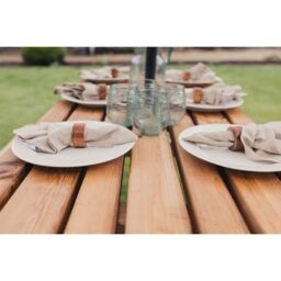 Churnet Valley Garden Furniture Ltd Valley Deluxe Picnic Table - L150 x W150 x H90cm - Partially Assembled in Brown - thumbnail 7