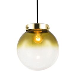 Happy Homewares Ombre Green & Clear Bubble Glass Pendant Lighting Shade with Gold Lamp Holder