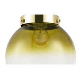 Happy Homewares Ombre Green & Clear Bubble Glass Pendant Lighting Shade with Gold Lamp Holder - thumbnail 3