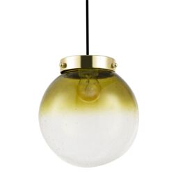Happy Homewares Ombre Green & Clear Bubble Glass Pendant Lighting Shade with Gold Lamp Holder - thumbnail 2
