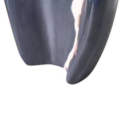 Wyld and Coco Handcrafted Mango Wood Vase Beige and Black Narrow Neck - thumbnail 7