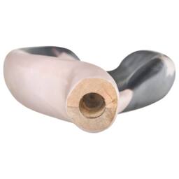 Wyld and Coco Handcrafted Mango Wood Vase Beige and Black Narrow Neck - thumbnail 5