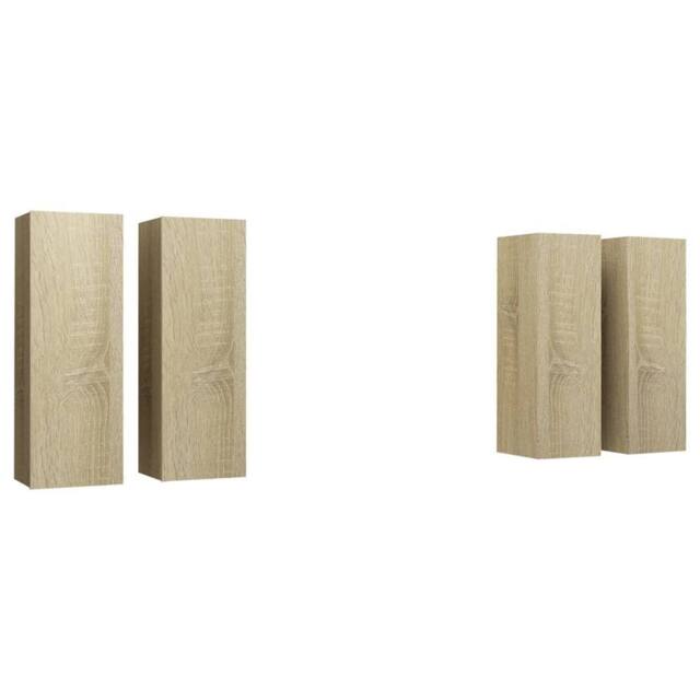Berkfield Home TV Cabinets 4 pcs Sonoma Oak 30.5x30x90 cm Engineered Wood in Light Oak - image 1