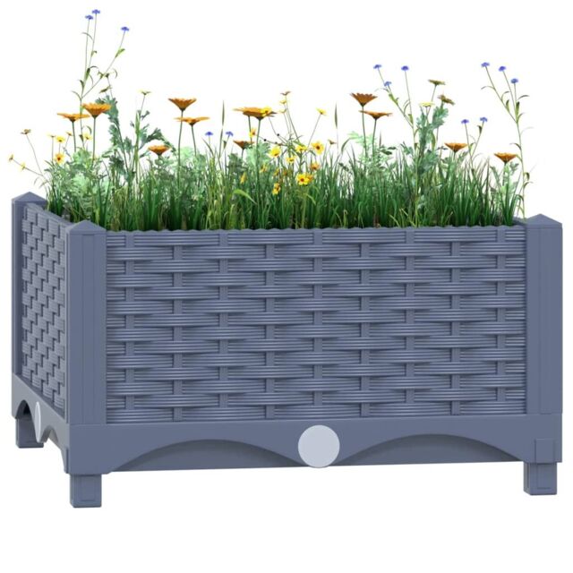 Berkfield Home Raised Bed 40x40x23 cm Polypropylene in Grey - Size: 40 x 40 x 23 cm - image 1