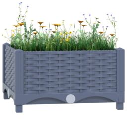 Berkfield Home Raised Bed 40x40x23 cm Polypropylene in Grey - Size: 40 x 40 x 23 cm - thumbnail 1