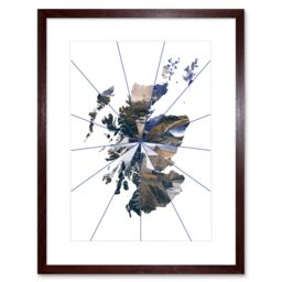 "Artery8 Wall Art Print Scotland Map Collage Framed in Brown - Size: W7"" x H9""" - thumbnail 1