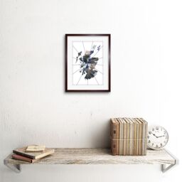 "Artery8 Wall Art Print Scotland Map Collage Framed in Brown - Size: W7"" x H9""" - thumbnail 2