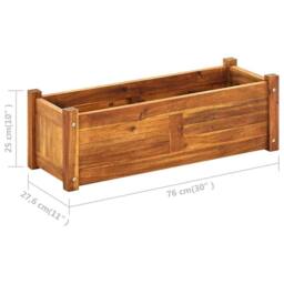 Berkfield Home Garden Raised Bed Acacia Wood 76x27.6x25 cm in Brown - thumbnail 8