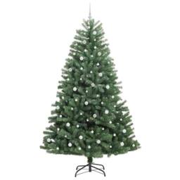 Berkfield Home Artificial Hinged Christmas Tree Green 240 cm PVC & Metal - thumbnail 4