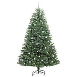 Berkfield Home Artificial Hinged Christmas Tree Green 240 cm PVC & Metal - thumbnail 3